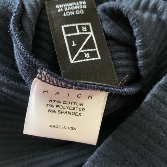 HATCH Navy Blue Ribbed Rowan Maternity Top-2 - Picture 7 of 9